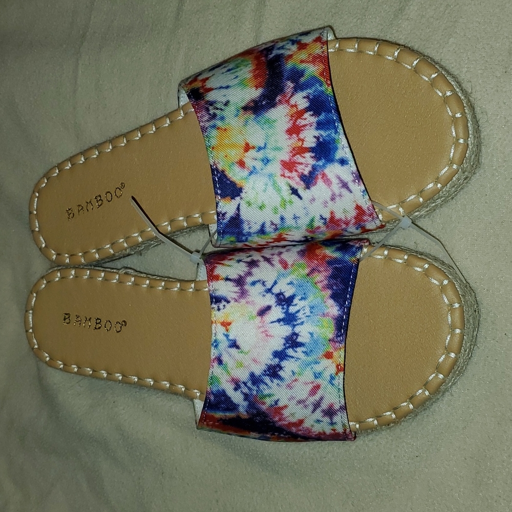 Bamboo Tie-Dye Women's Sandals 8 Brand New